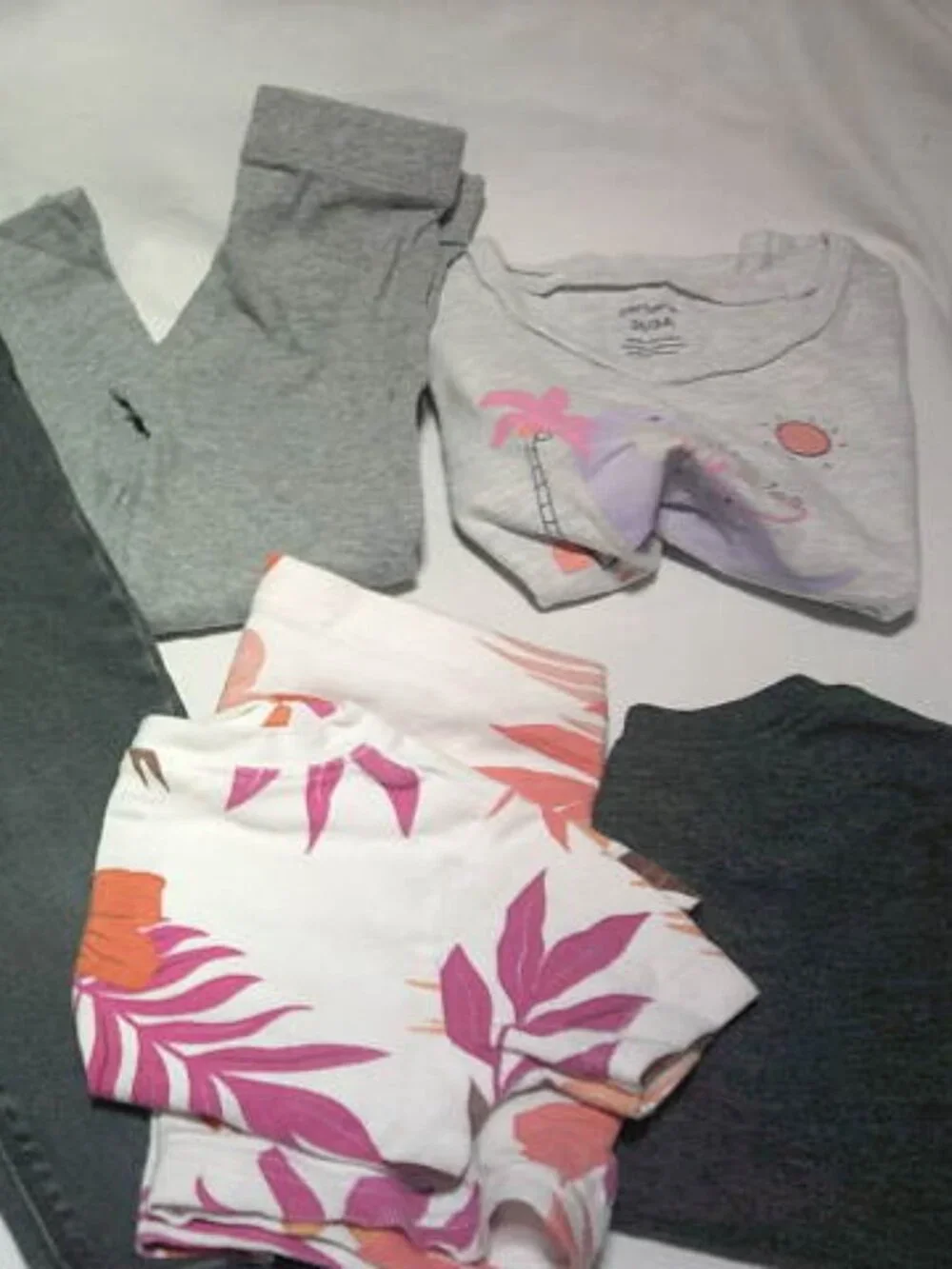 LOT TODDLER GIRLS 2-3T SHORT OUTFIT JEANS PANTS & T-SHIRTS CARTER'S OLD NAVY JOE